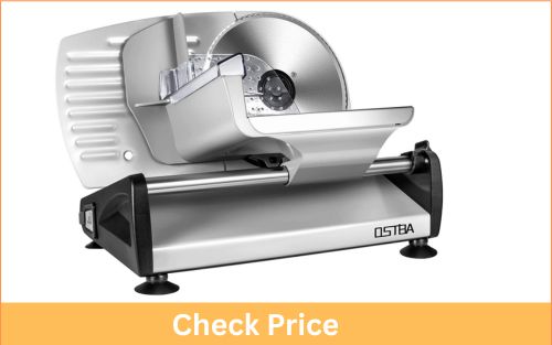 OSTBA 200W Electric Deli 7.5" Blade Food Carriage Child Lock Meat Slicer for Thin Slice