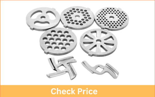 7 Piece Stainless Steel Meat Grinder Plates & Blade